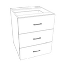 Base 3 Equal Drawer Cabinet - ViceroyHomes